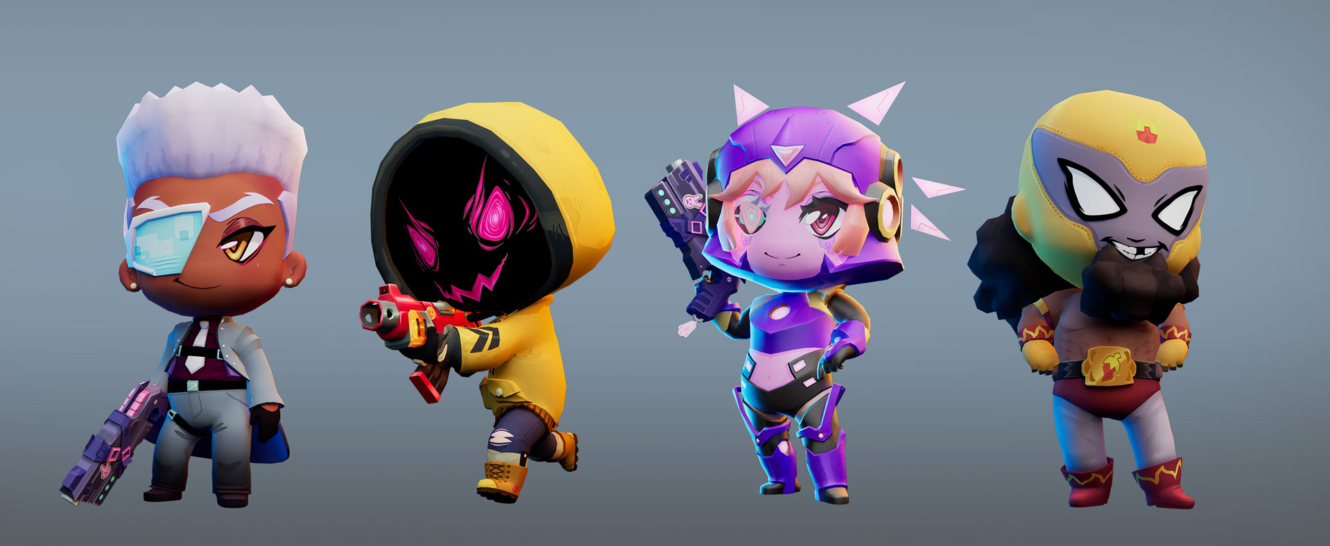 3D character renders — lineup 3