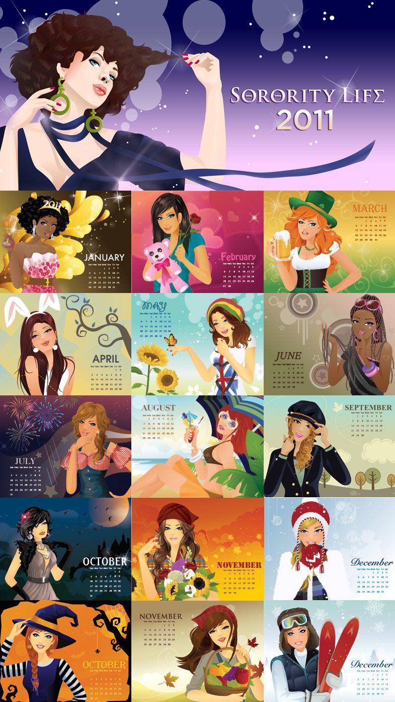 Sorority Life calendar spread