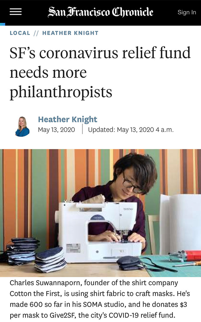 SF Chronicle — SF's coronavirus relief fund needs more philanthropists