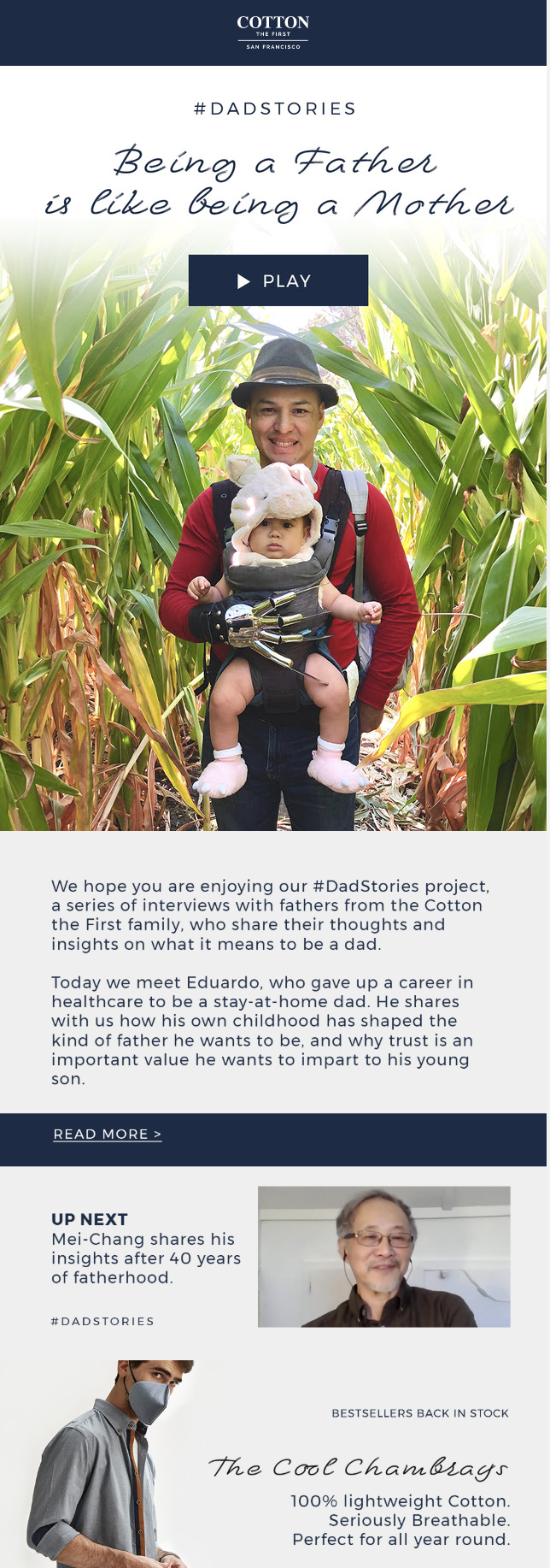 Eduardo — Being a Father is like being a Mother