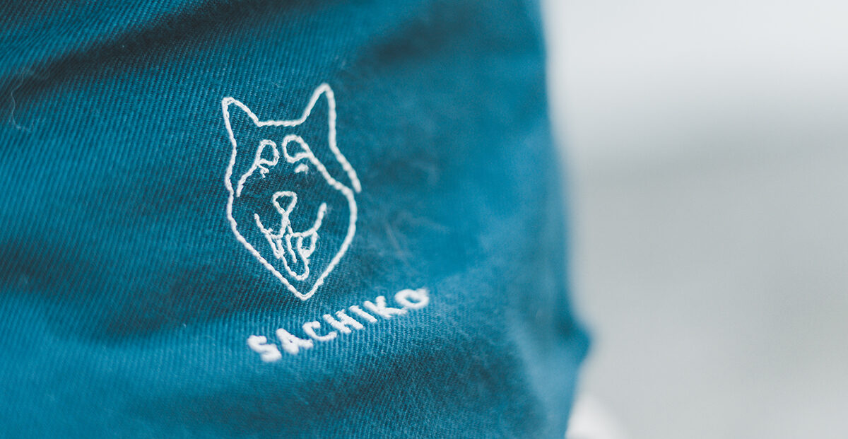 Custom pet embroidery — Sachiko the Shiba Inu stitched on shirt